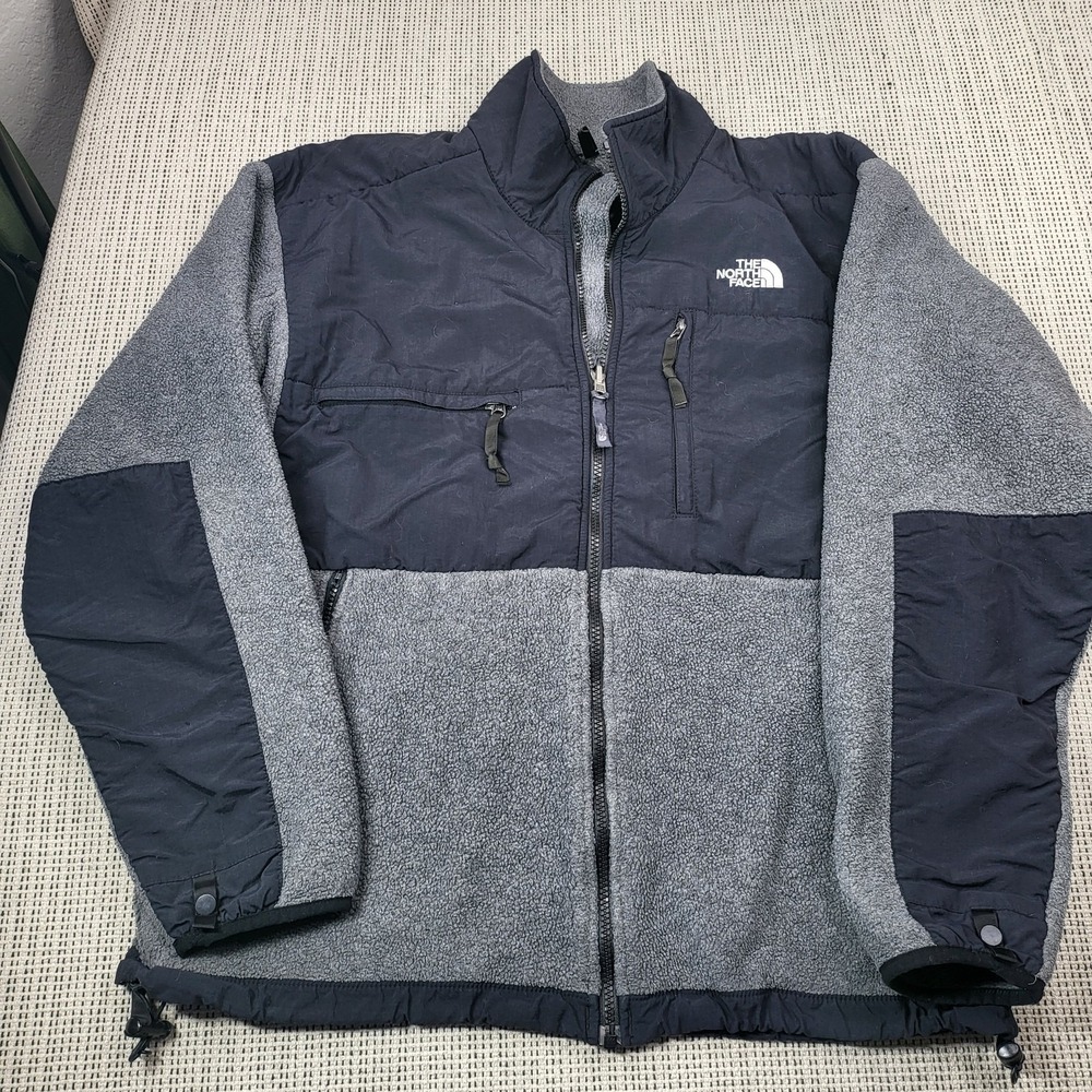 The North Face Jacket Mens Large Gray Fleece Nylon Windbreaker Full Zip Outdoor